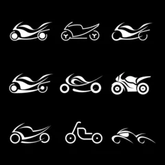 Schilderijen op glas Motorcycles - vector icons ©  danjazzia