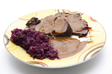 Hirschbraten mit Soße