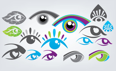 vector collection of eyes icons and symbols
