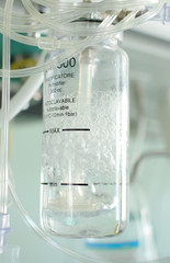 boiling liquid in a transparent bank