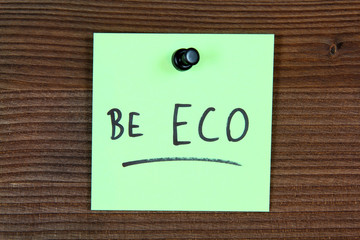 Eco promoting concept - green sticky note
