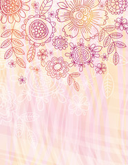 pink background with  flowers. Contains transparent objects