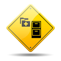 Se&ntilde;al amarilla simbolo expediente medico
