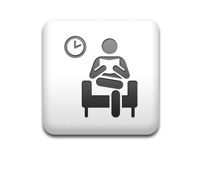 Boton cuadrado blanco sala de espera