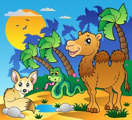 Desert scene with various animals 1