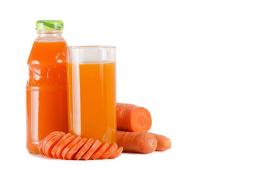 Glass with carrot juice
