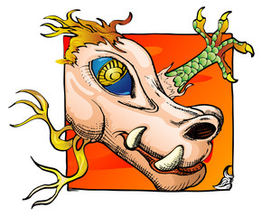 Dragon head cartoon