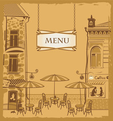 Cover with the urban cafe menu