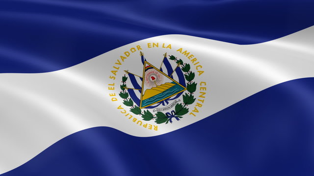 Salvadoran flag in the wind. Part of a series.