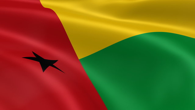 Bissau-Guinean flag in the wind. Part of a series.