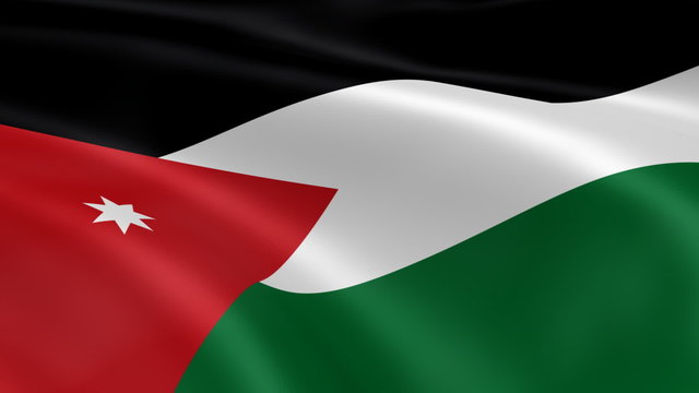 Jordanian flag in the wind. Part of a series.
