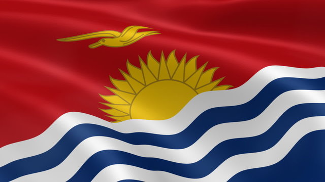 I-Kiribati flag in the wind. Part of a series.