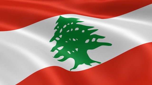 Lebanese flag in the wind. Part of a series.