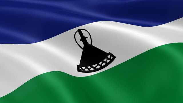 Mosotho flag in the wind. Part of a series.