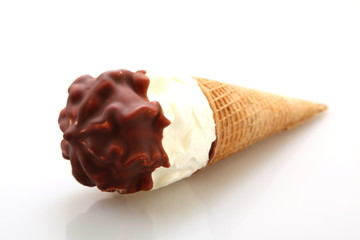 Ice cream with chocolate
