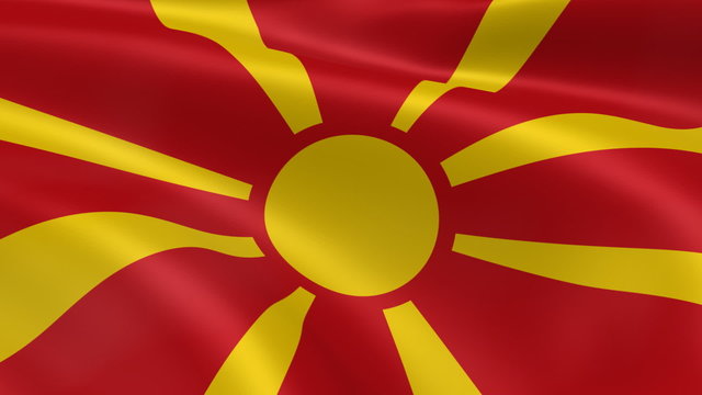 Macedonian flag in the wind. Part of a series.