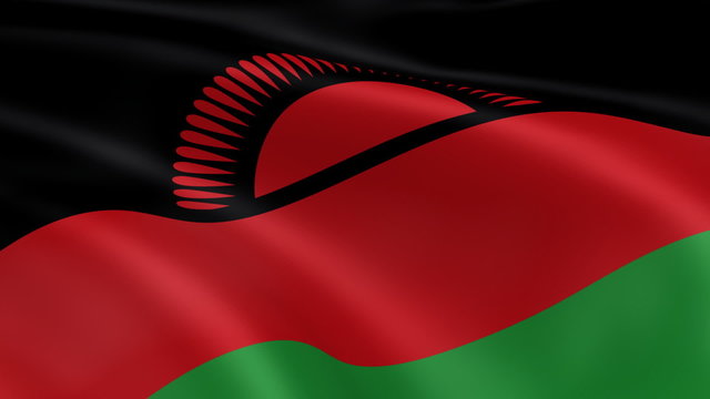 Malawian flag in the wind. Part of a series.