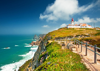Nice view on the lighthouse of Cabo da Roca, Portugal