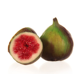 Fresh figs over white