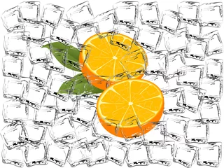 Foto op Plexiglas anti-reflex Bevroren sinaasappels © sarininka