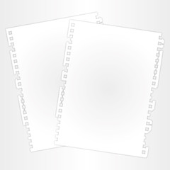 Blank and space paper sheet on layer.