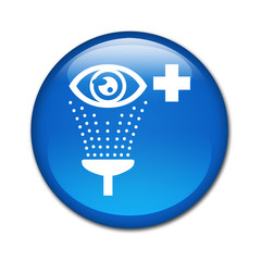 Boton brillante lavado de ojos de emergencia