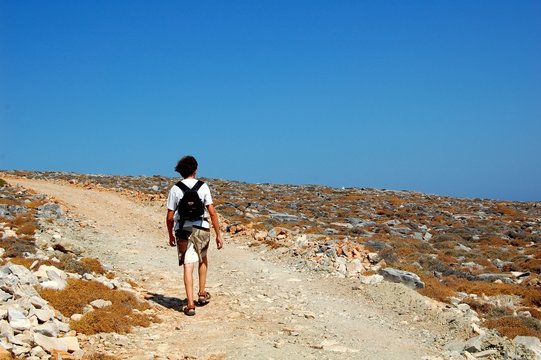 Men walking around Sifnos Island Cyclades near Herronessos