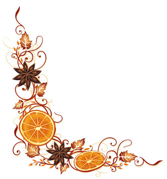 Herbst, Ranke, flora, Bl&auml;tter, Laub, Orangen, Anis