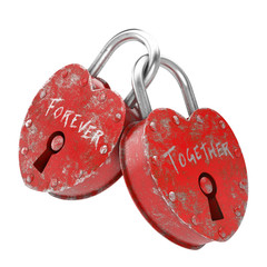 concept of love forever with padlock