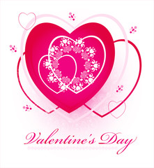 hearts with pattern for valentine's day