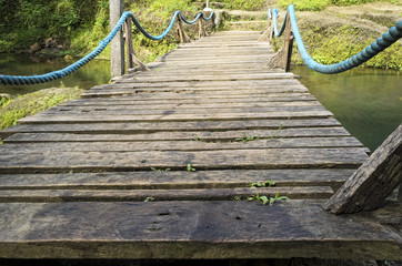 Obraz premium Wooden Suspension Bridge