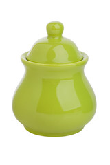 Pottery lidded sugar bowl