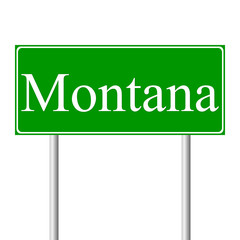 Montana green road sign