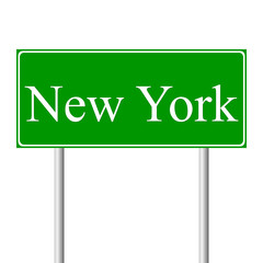 New York green road sign