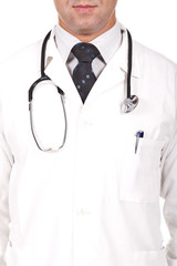 male doctor with a stethoscope on his neck