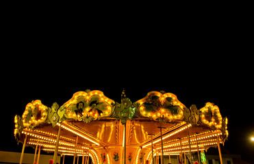 merry-go-round's light in night