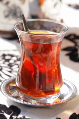 Turkish tea in traditional glass