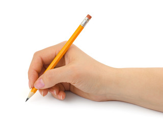Pencil in woman hand - 37867967