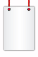 Blank Paper with Red Rope