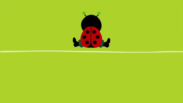 Sitting Ladybug "Happy Birthday" Green