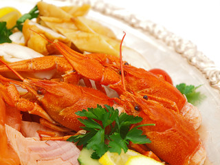 fish and seafood platter