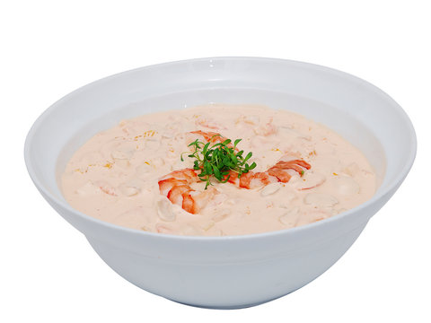 shrimp cocktail in a buffet bowl