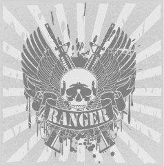 The vector image of color Military emblem
