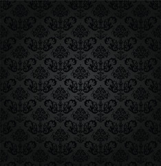 Seamless charcoal small floral elements wallpaper