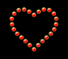 Heart on black background