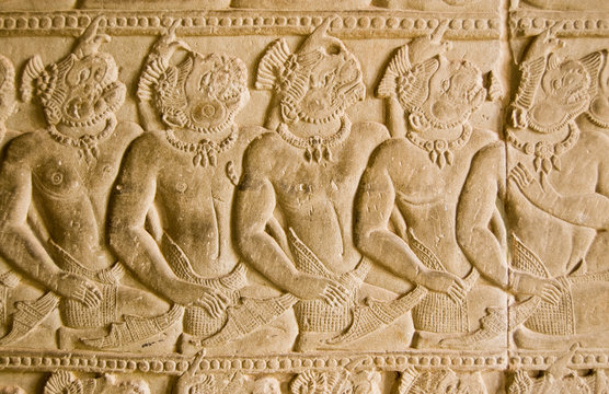 Monkey Soldiers carving, Angkor Wat