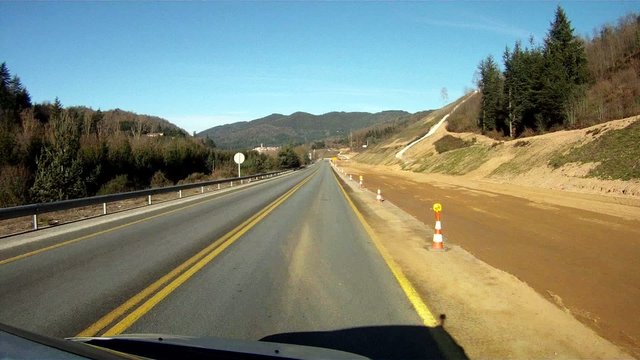 carretera paisaje obras