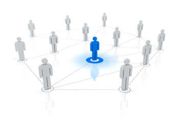 blaue Schl&uuml;sselfigur im Netzwerk