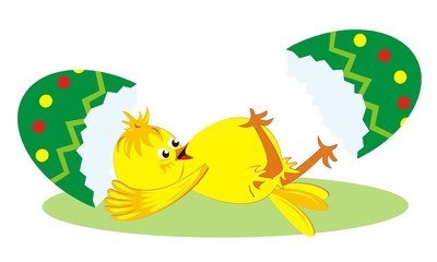 chick, funny vector illustation