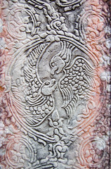 Fototapeta na wymiar Papuga rze¼ba starożytnej Khmer